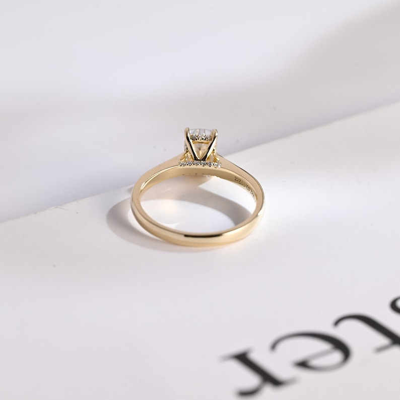 Stunning 1.5 - 2.5 CT Cushion Moissanite Engagement Ring with Hidden Halo Design 5