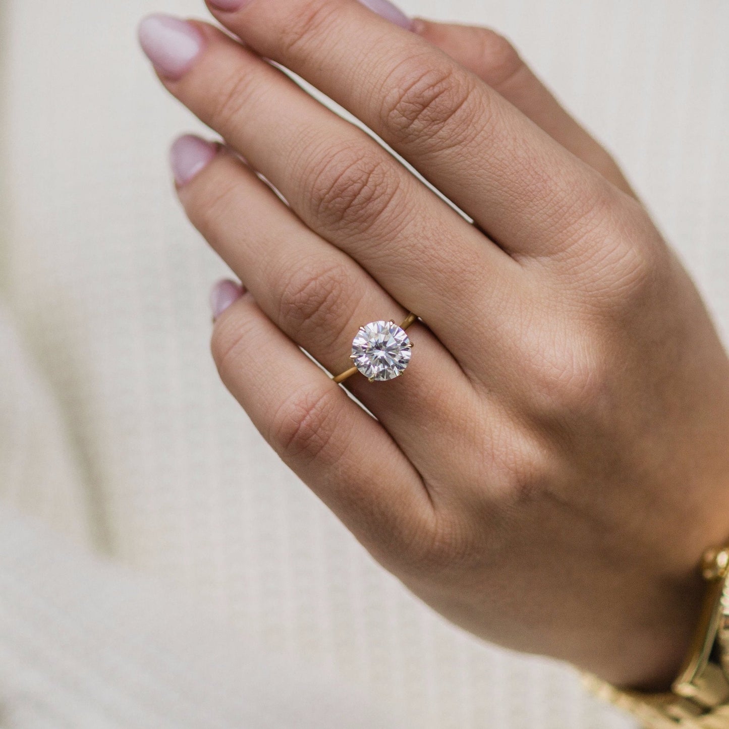 3 CT Round Solitaire Lab Grown Diamond Engagement Ring