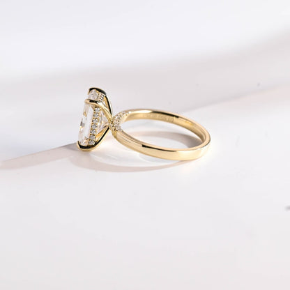 Stunning 1.5 - 2.5 CT Radiant Moissanite Engagement Ring with Pave & Hidden Halo Design 10