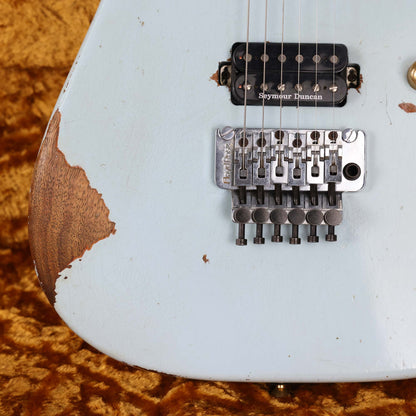 Charvel Custom Shop Music Zoo Nitro Aged Koa San Dimas Sonic Blue Masterbuilt Pat Campolattano