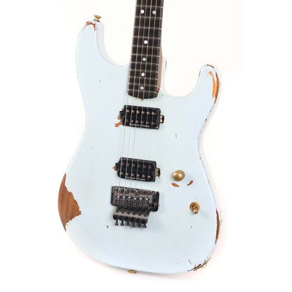 Charvel Custom Shop Music Zoo Nitro Aged Koa San Dimas Sonic Blue Masterbuilt Pat Campolattano