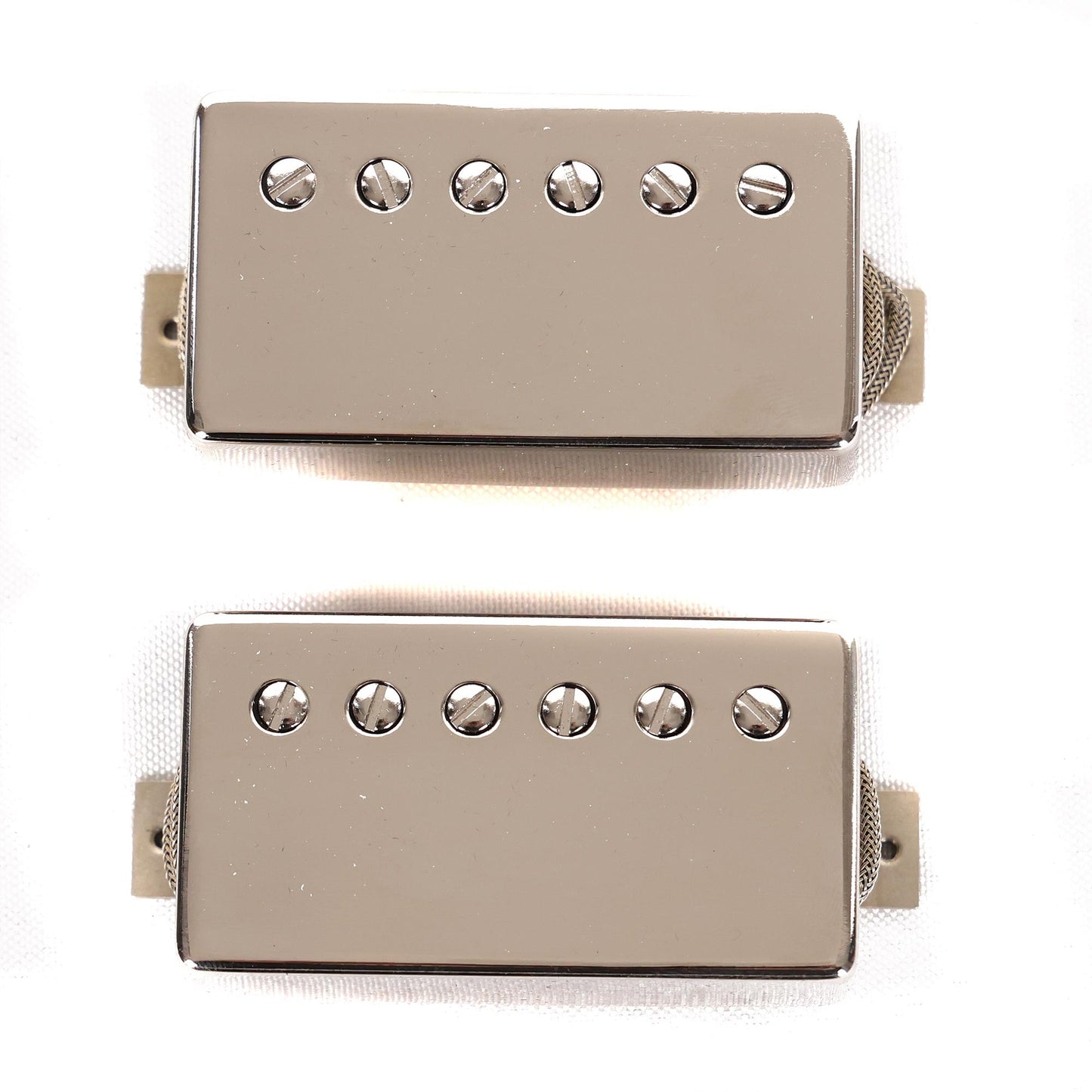 OX4 PAF Low-Wind Humbucker Pickup Set Nickel Covers Black Bobbins