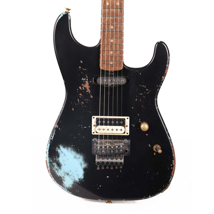 Charvel Custom Shop San Dimas Nitro Aged Roasted Mahogany Black over Daphne Blue Masterbuilt