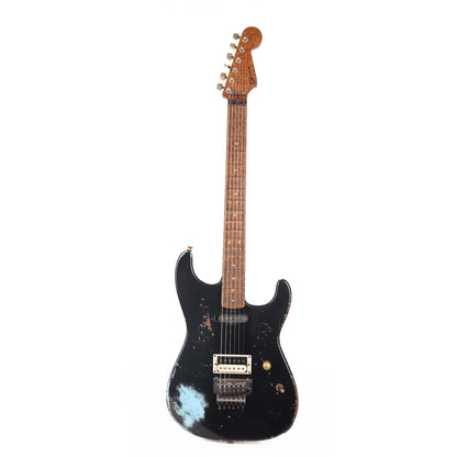 Charvel Custom Shop San Dimas Nitro Aged Roasted Mahogany Black over Daphne Blue Masterbuilt