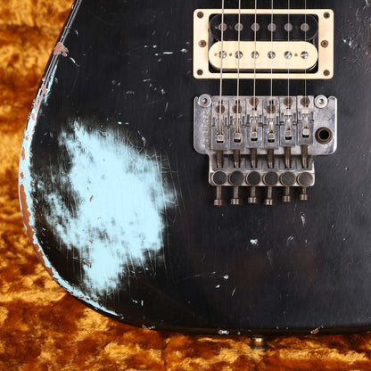 Charvel Custom Shop San Dimas Nitro Aged Roasted Mahogany Black over Daphne Blue Masterbuilt