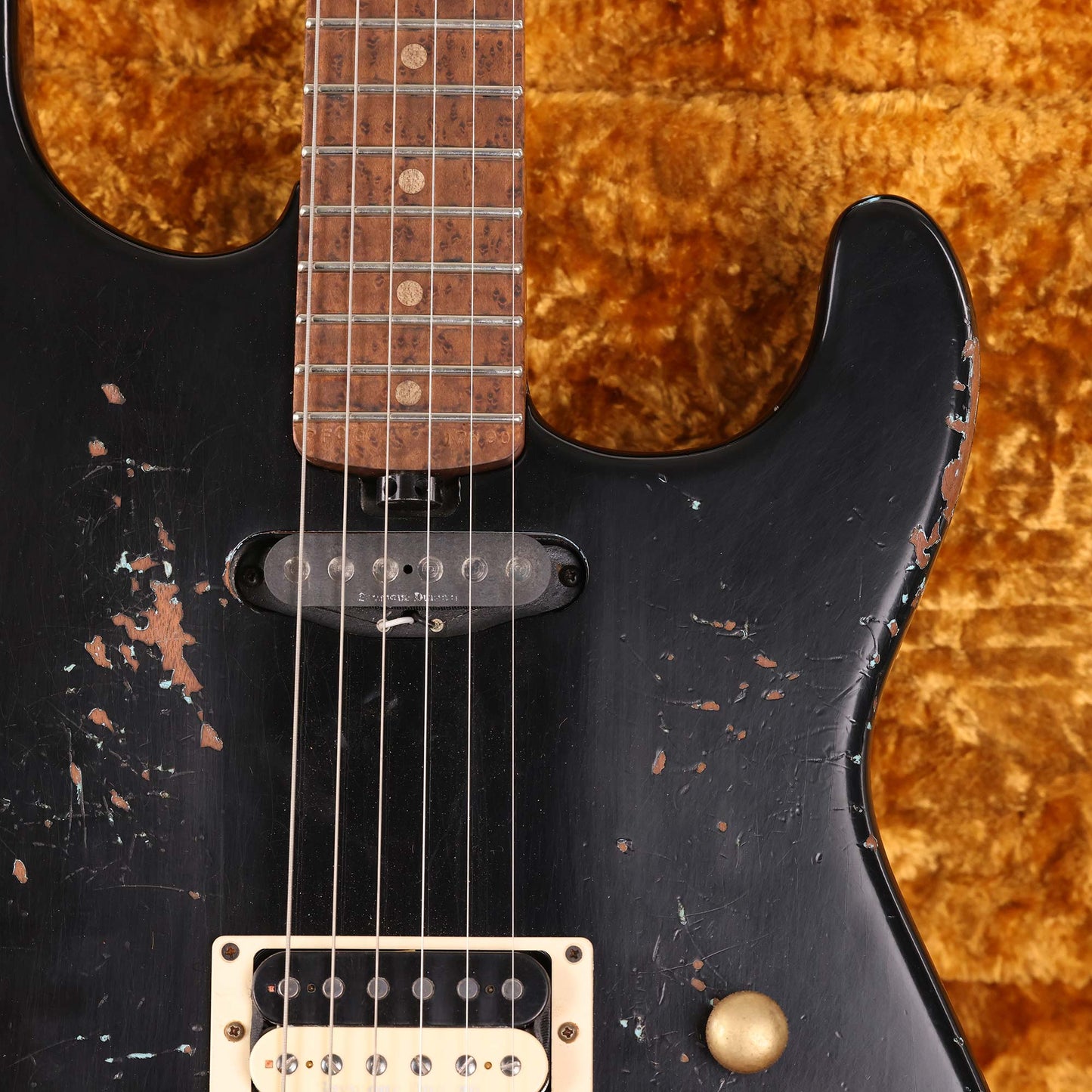 Charvel Custom Shop San Dimas Nitro Aged Roasted Mahogany Black over Daphne Blue Masterbuilt