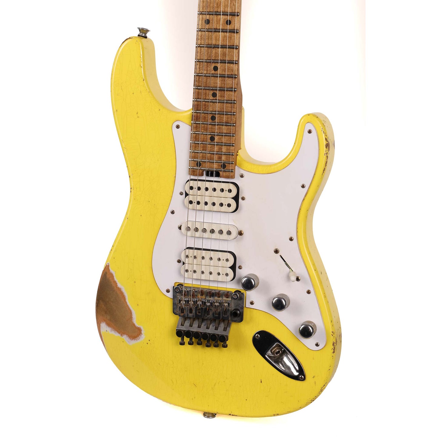 Charvel Custom Shop So-Cal 24-Fret HSH Graffiti Yellow Masterbuilt Pat Campolattano