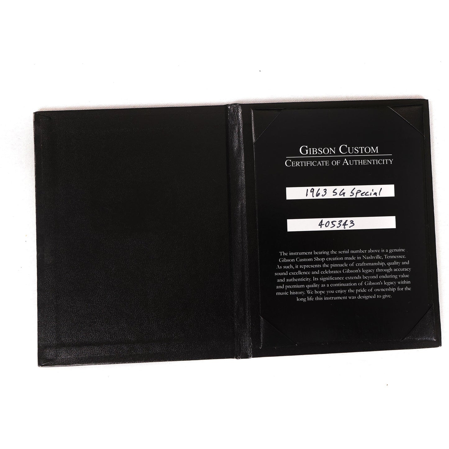 Gibson Custom Shop 1963 SG Special Reissue Lightning Bar VOS Cherry Red