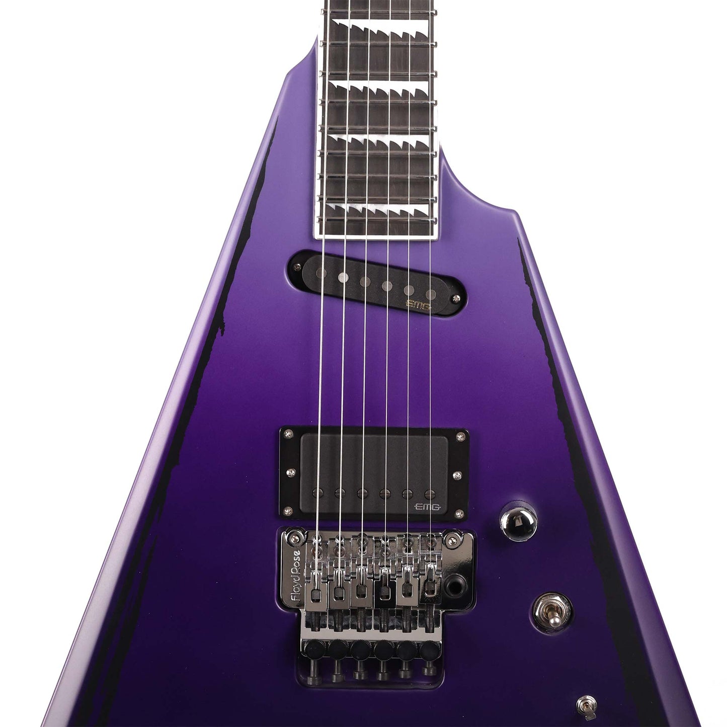 ESP E-II Alexi Laiho Ripped Signature Guitar Purple Fade Satin with Ripped Pinstripes
