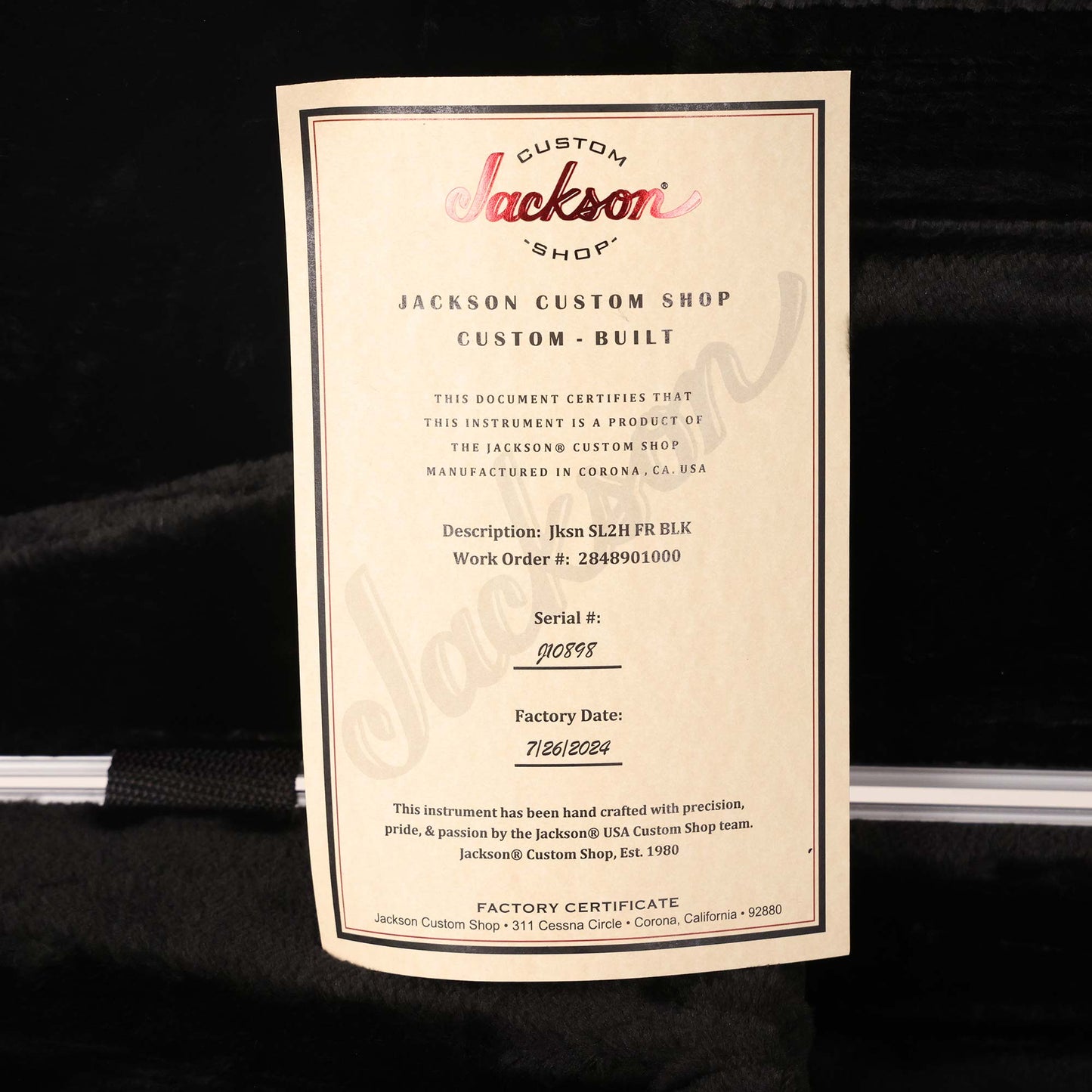 Jackson Custom Shop SL2H Soloist Black with EMG Pickups