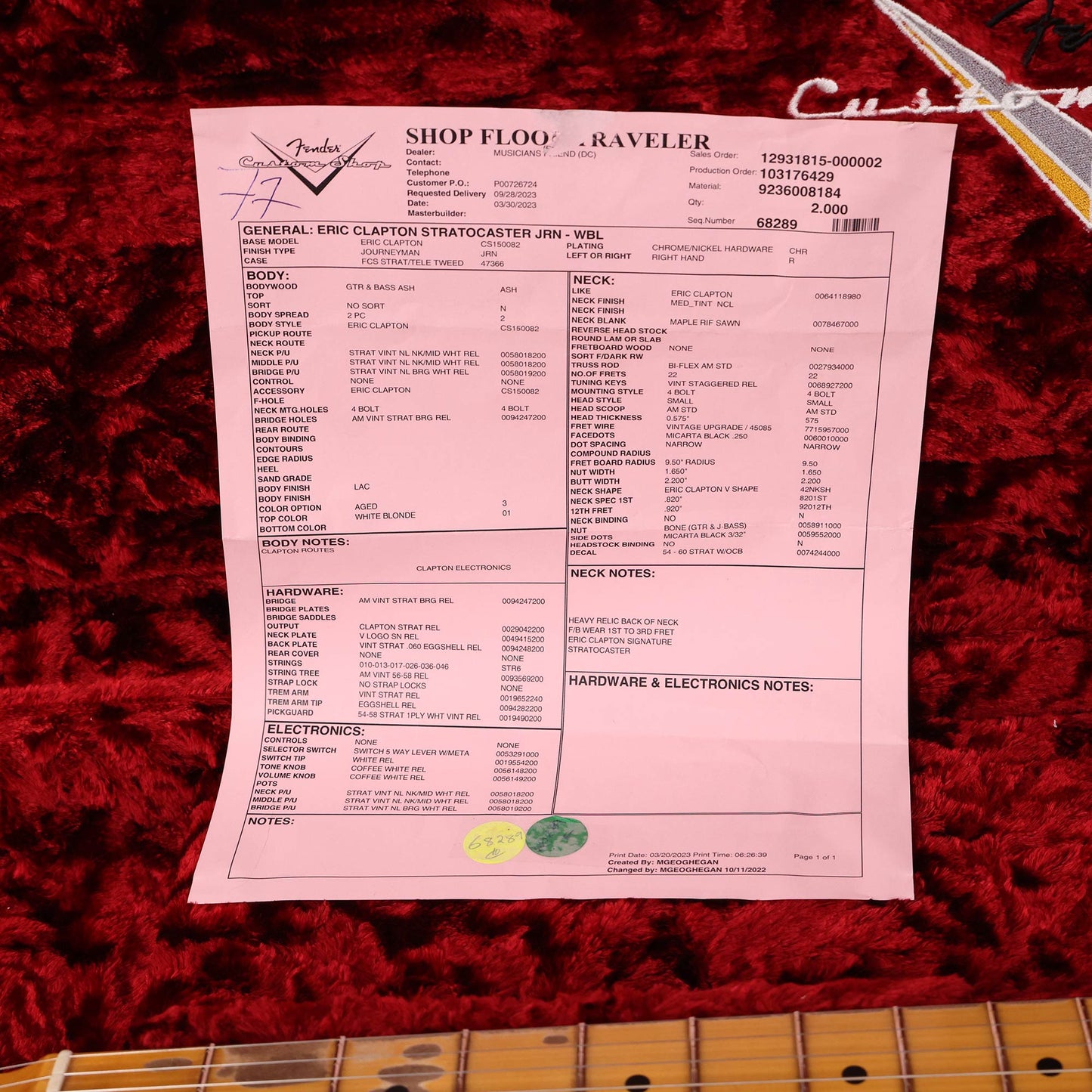 Fender Custom Shop Eric Clapton Stratocaster Journeyman Relic White Blonde 2023