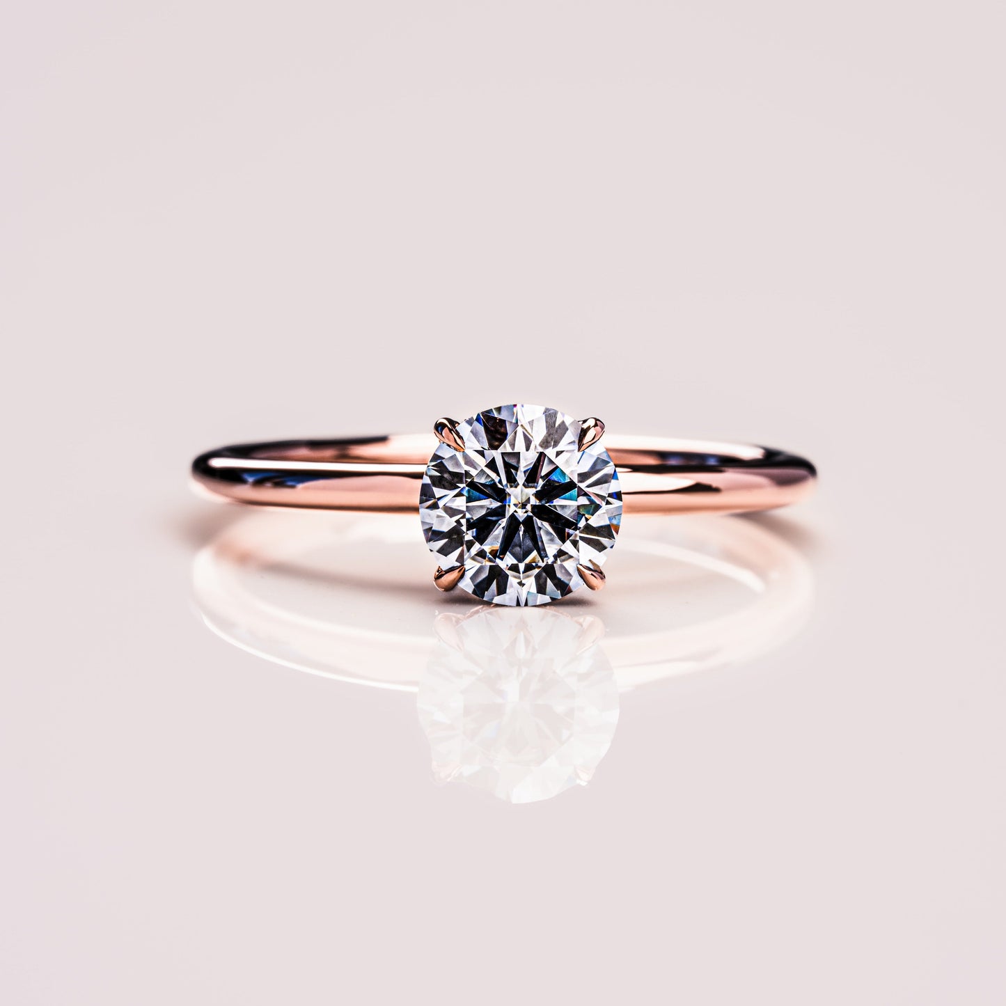 1.6 CT Round Hidden Halo Moissanite Engagement Ring