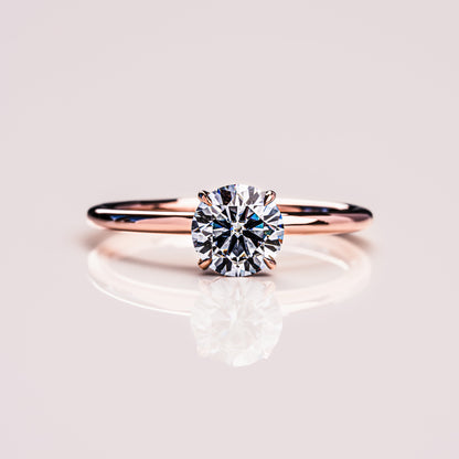 1.6 CT Round Hidden Halo Moissanite Engagement Ring