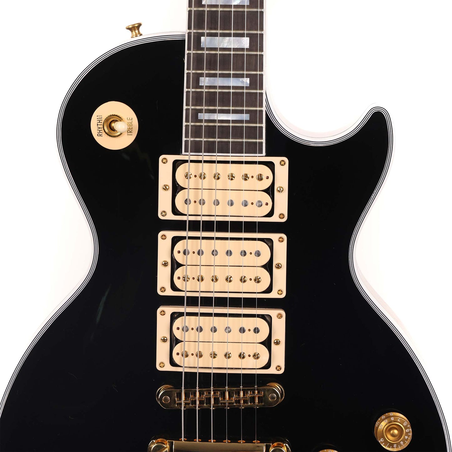 Gibson Custom Shop Les Paul Custom Guitar Made 2 Measure Ebony with Double Classic White Pickups