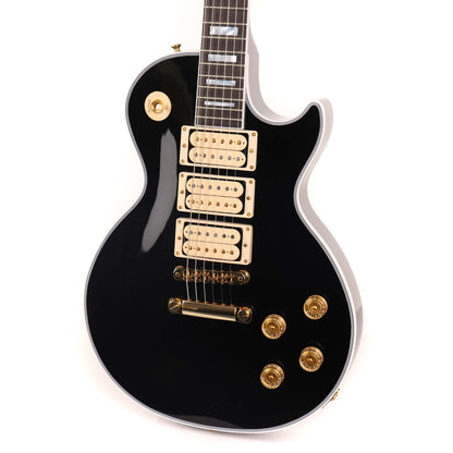 Gibson Custom Shop Les Paul Custom Guitar Made 2 Measure Ebony with Double Classic White Pickups