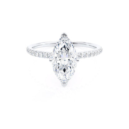 1 CT Marquise Pave Lab Grown Diamond Engagement Ring