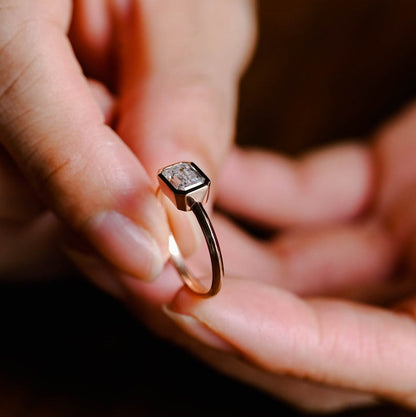 Stunning 1.0 - 2.0 CT Emerald Moissanite Engagement Ring With Bezel Design 4